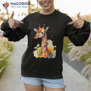 giraffe watercolor shirt sweatshirt 1