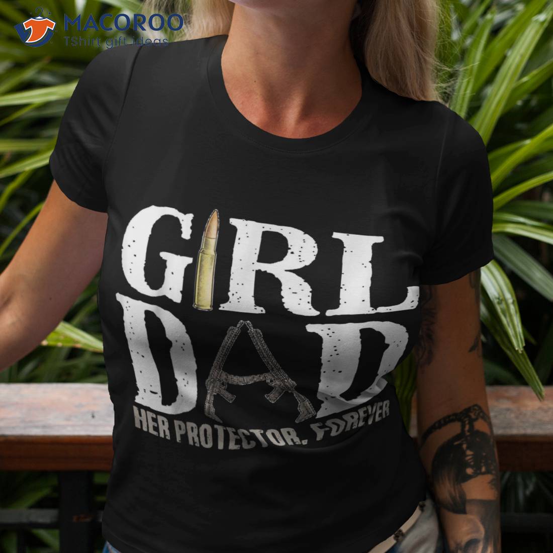 Girl Dad Her Protector Forever Funny Father Of Girls Shirt