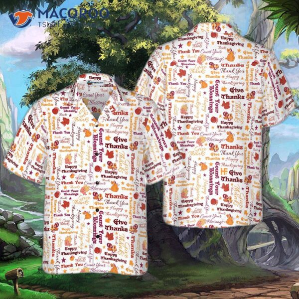 Give Thanks For Thanksgiving Day Hawaiian Shirt.