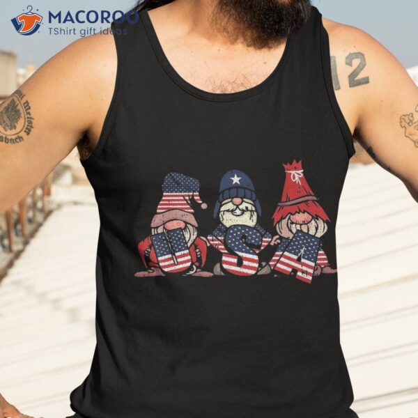 Gnome Usa 4th Of July Cute American Flag Independence Day Shirt