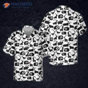 Goat And Ram Seamless Pattern Hawaiian Shirt, Black White Shirt For &