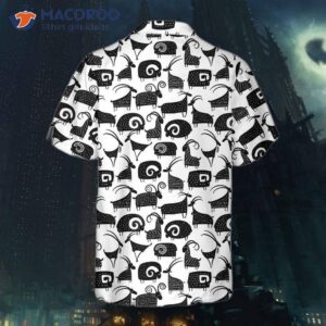 Goat And Ram Seamless Pattern Hawaiian Shirt, Black White Shirt For &