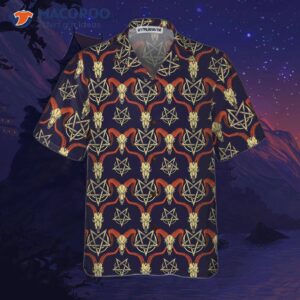 goat head satanic hawaiian shirt funny shirt for adults print 2