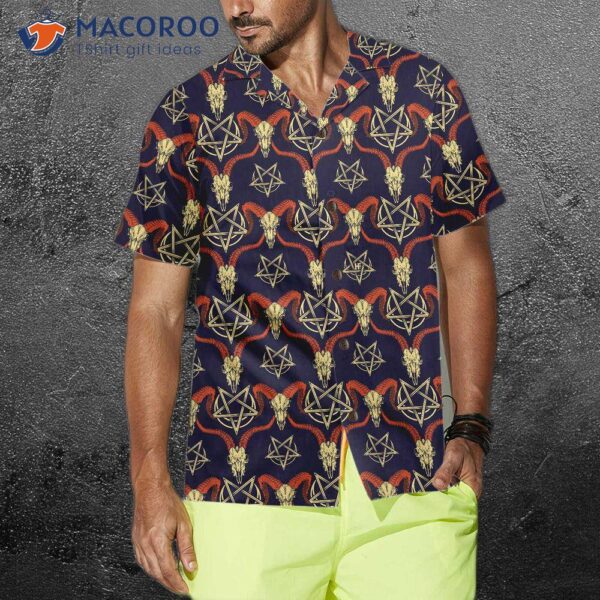 Goat Head Satanic Hawaiian Shirt, Funny Shirt For Adults, Print