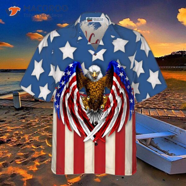 God Bless America On The Fourth Of July In A Hawaiian Shirt.