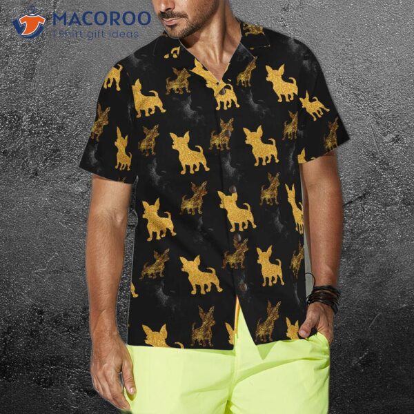 Gold Chihuahua Hawaiian Shirt For