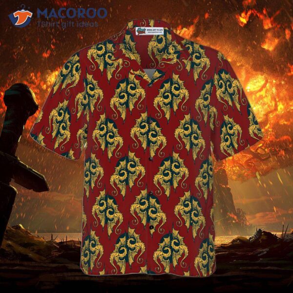 Gold Dragons For The Hero Hawaiian Shirt