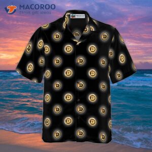 golden black dogecoin hawaiian shirt 2