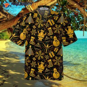 golden christmas elets hawaiian shirt funny shirt for best xmas gift idea 2