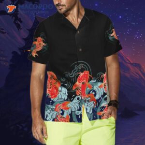 golden koi fish hawaiian shirt 4