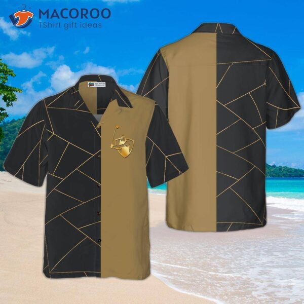 “golden Line Golf Hawaiian Shirt”