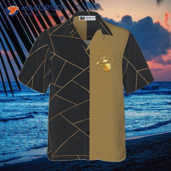 “golden Line Golf Hawaiian Shirt”