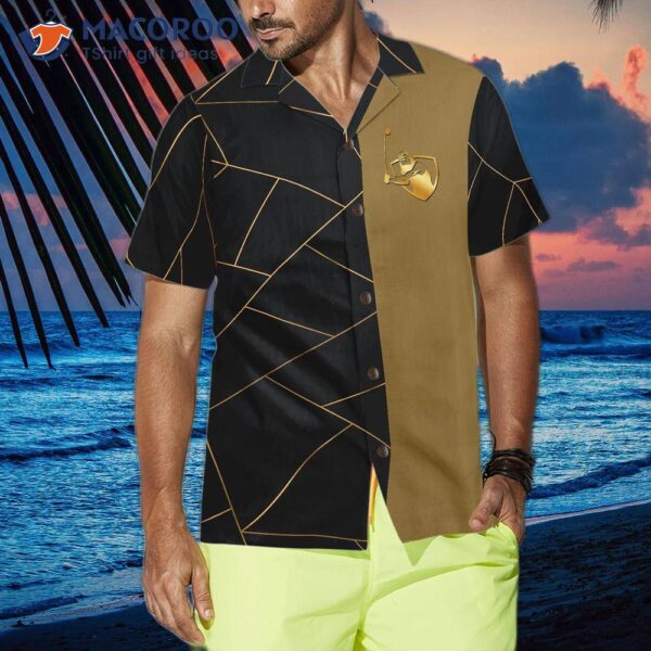 “golden Line Golf Hawaiian Shirt”