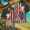 Golden Retriever American Flag Hawaiian Shirt