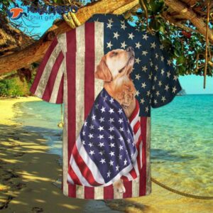 golden retriever american flag hawaiian shirt 1