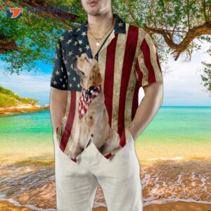 golden retriever american flag hawaiian shirt 4