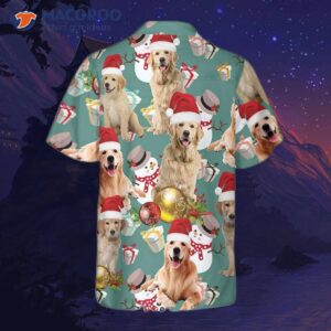 golden retriever celebrate christmas hawaiian shirt dog gift for lover 1
