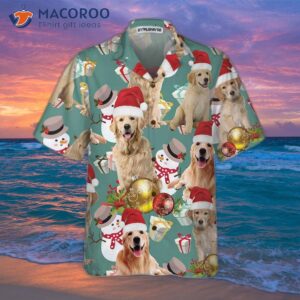 golden retriever celebrate christmas hawaiian shirt dog gift for lover 2