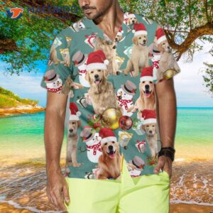 golden retriever celebrate christmas hawaiian shirt dog gift for lover 3