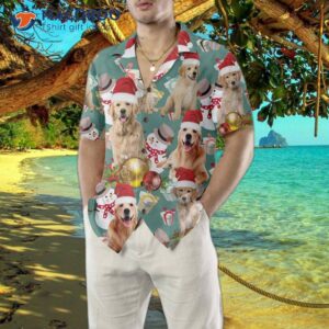 golden retriever celebrate christmas hawaiian shirt dog gift for lover 4