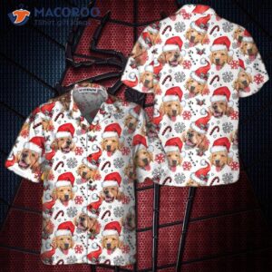 golden retriever santa hawaiian shirt funny christmas dog shirt for amp best gift 0