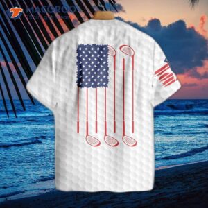 Golf American Flag Hawaiian-style Shirt