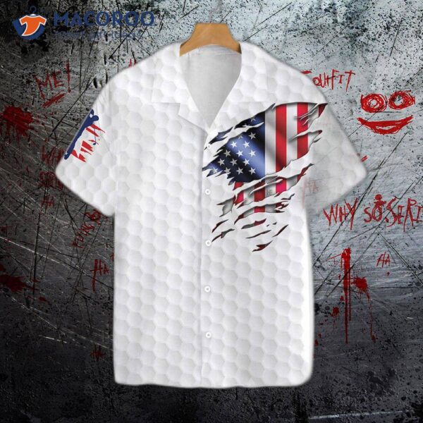 Golf American Flag Hawaiian-style Shirt