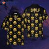 Golf And Golden Skull Pattern Hawaiian Shirt