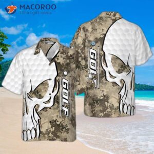 Golf And Skull Camouflage Pattern Hawaiian Shirt