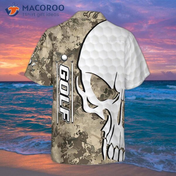 Golf And Skull Camouflage Pattern Hawaiian Shirt