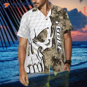 golf and skull camouflage pattern hawaiian shirt 3