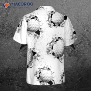 golf ball breaking through wall hawaiian shirt 1