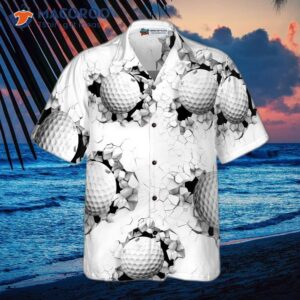 golf ball breaking through wall hawaiian shirt 2