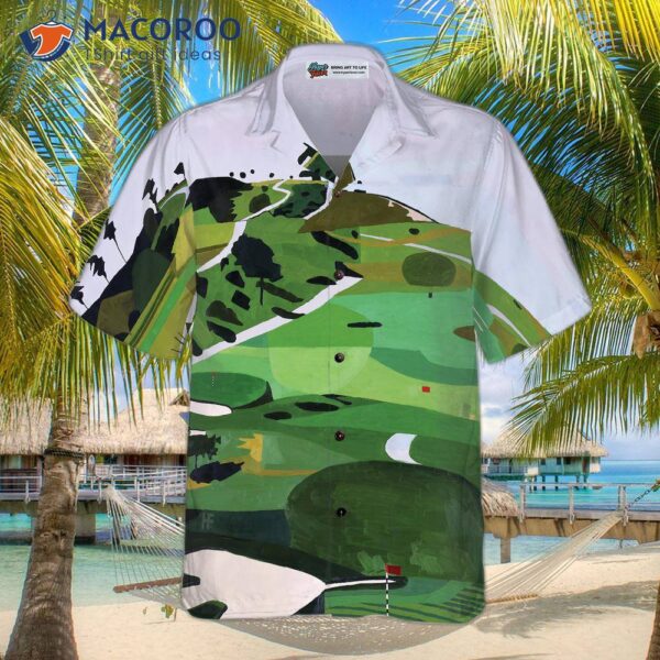 Golf Course-print Hawaiian Shirt