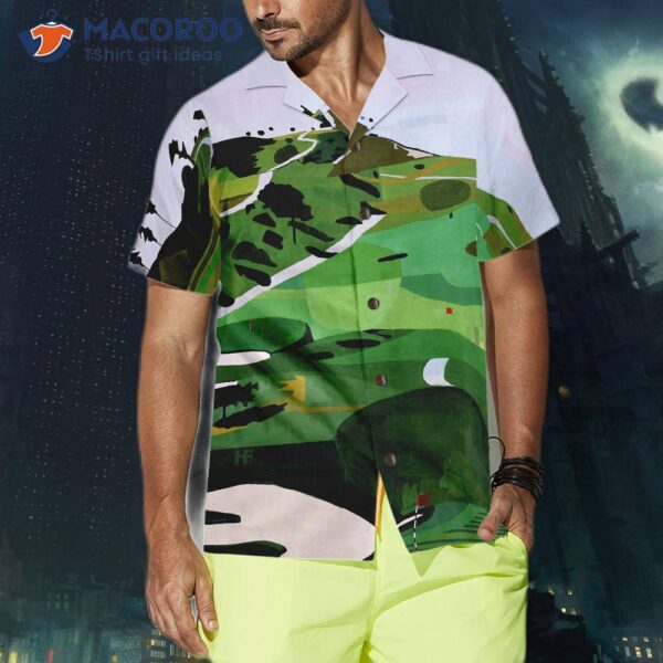 Golf Course-print Hawaiian Shirt