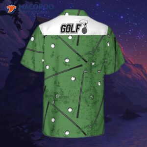 golf green patterned hawaiian shirt 1