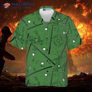 golf green patterned hawaiian shirt 2