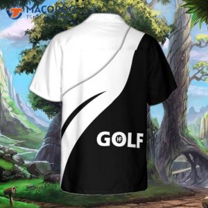 golf print black and white hawaiian shirt 4