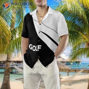 golf print black and white hawaiian shirt 5