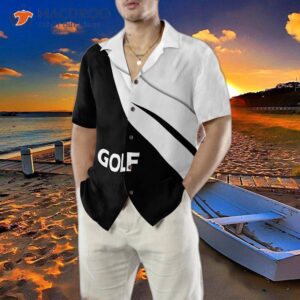 golf print black and white hawaiian shirt 6