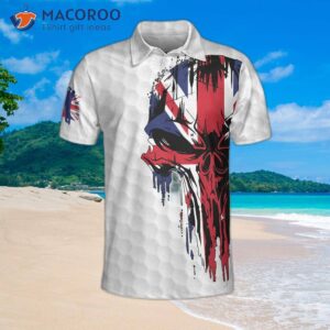 golf united kingdom skull flag polo shirt 2