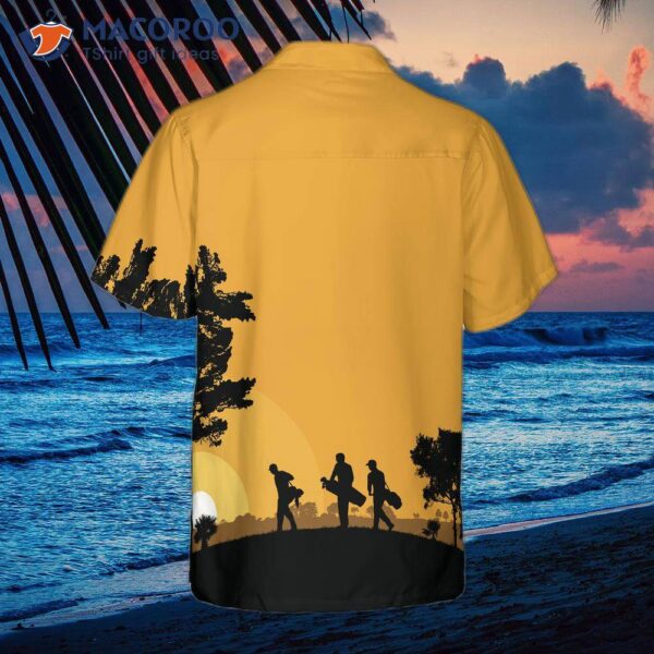 Golfers At Dusk Wearing Hawaiian Shirts
