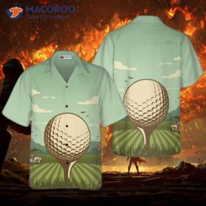 golfing on a beautiful hawaiian day in shirt 0