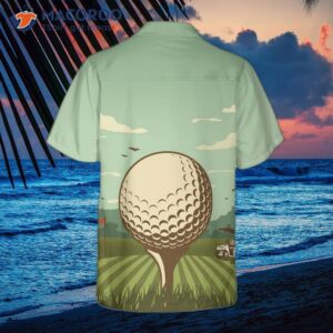 golfing on a beautiful hawaiian day in shirt 1