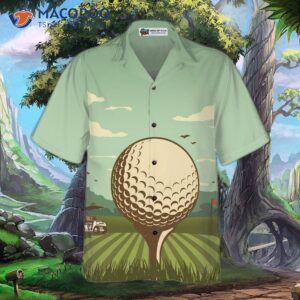 golfing on a beautiful hawaiian day in shirt 2