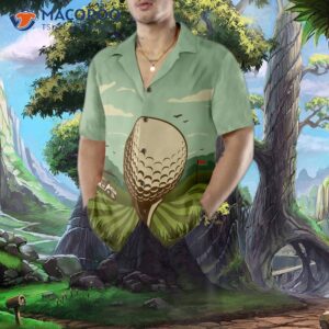 golfing on a beautiful hawaiian day in shirt 3