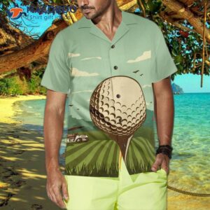 golfing on a beautiful hawaiian day in shirt 4