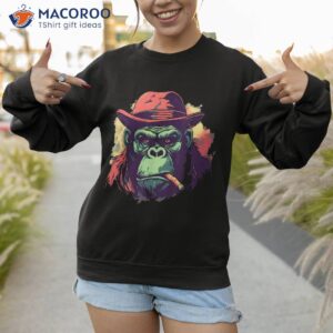 gorilla smoking cigar gangster mafia art monkey ape artwork shirt sweatshirt 1