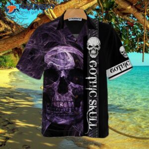 gothic skull hawaiian shirt cool black shirt for and 2