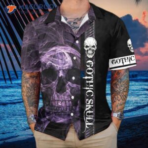 gothic skull hawaiian shirt cool black shirt for and 3